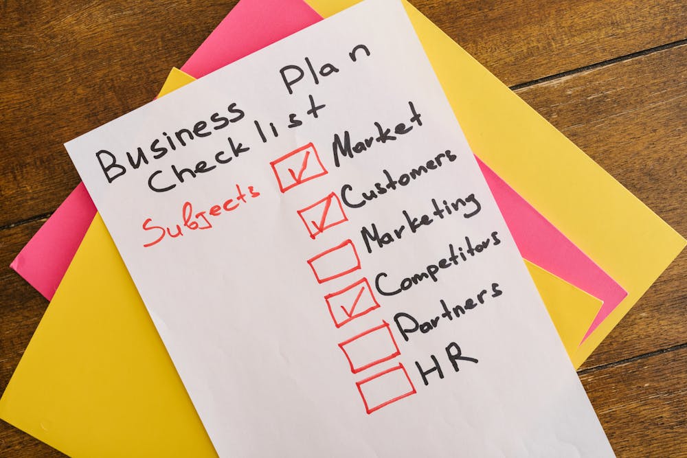 a business plan checklist