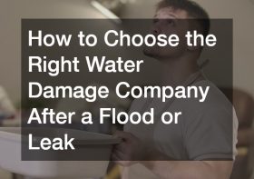 How to Choose the Right Water Damage Company After a Flood or Leak